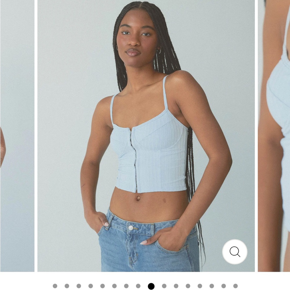 NWT Klassy Network Light Blue Ribbed Corset Brami Size M